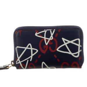 RARE 2017 Gucci GUCCI GHOST graffiti zip wallet -w/ box & dustbin